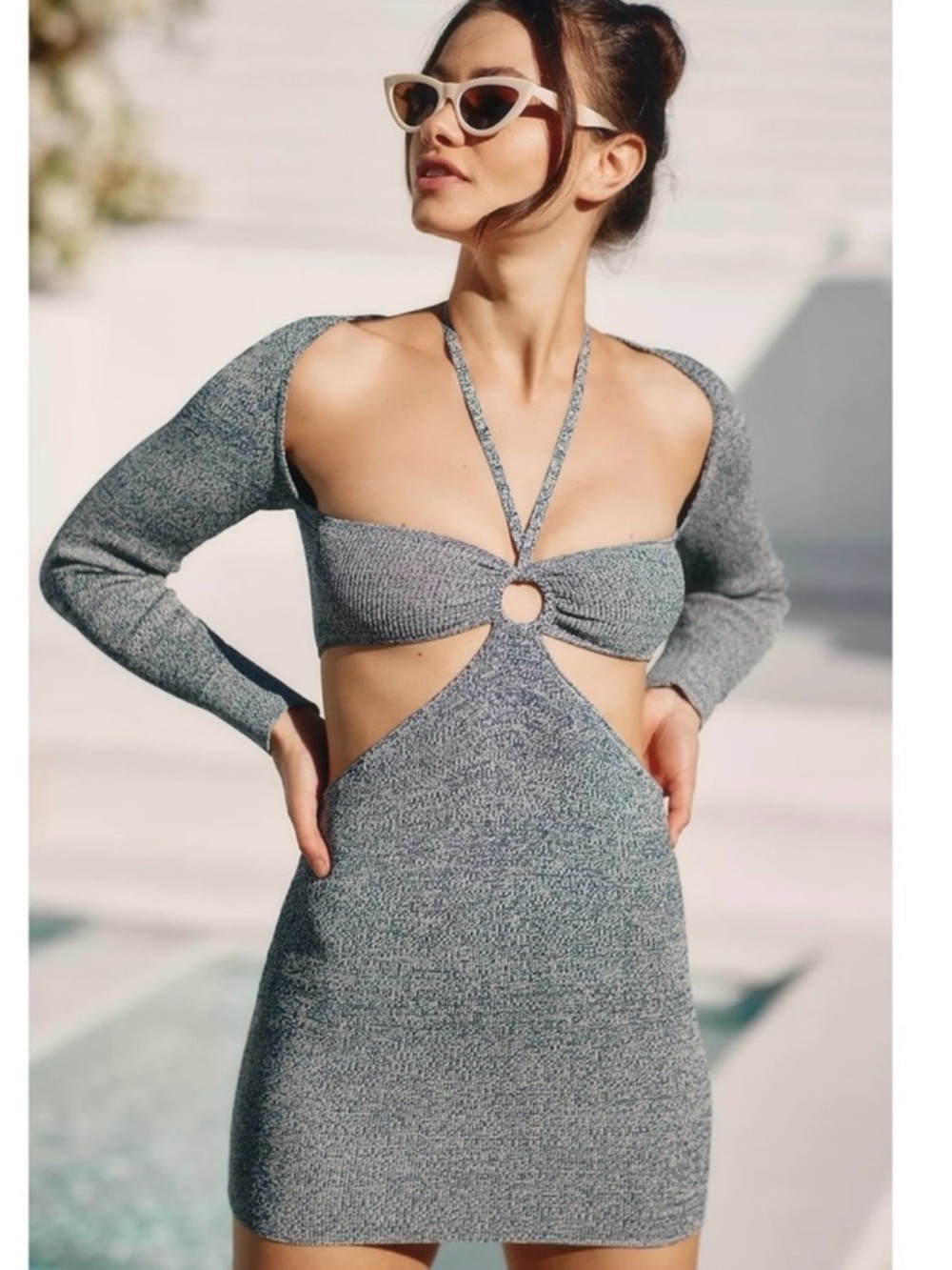 SOLID & STRIPED The Tilly Dress Ribbed Cut-Out Bodycon NWT Size Medium